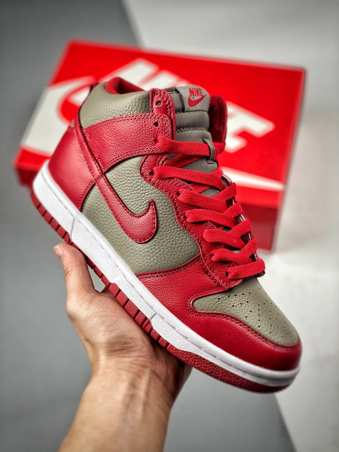 Nike Dunk High UNLV Soft Grey University Red 850477-001 For Sale