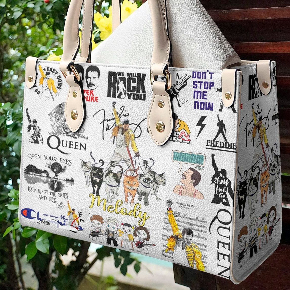Queen Band White Women Leather Hand Bag