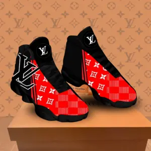 Louis Vuitton Black Red Air Jordan 13 Luxury Fashion Trending Shoes Sneakers