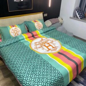 Hermesgoldth.Com Logo Brand Bedding Set Bedspread Bedroom Luxury Home Decor