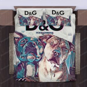 Pitbull Dolce &amp; Gabbana Logo Brand Bedding Set Luxury Home Decor Bedspread Bedroom