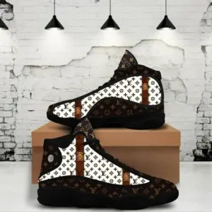 Louis Vuitton Black Air Jordan 13 Luxury Shoes Sneakers Trending Fashion