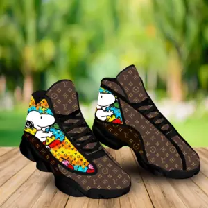 Louis Vuitton Snoopy Dog LV Disney Air Jordan 13 Sneakers Shoes Luxury Trending Fashion
