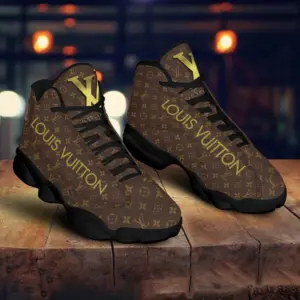 Louis Vuitton Paris Brown LV Air Jordan 13 Fashion Sneakers Trending Luxury Shoes
