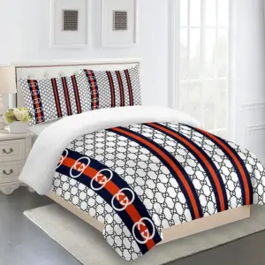Gucci Logo Brand Bedding Set Bedroom Bedspread Home Decor Luxury