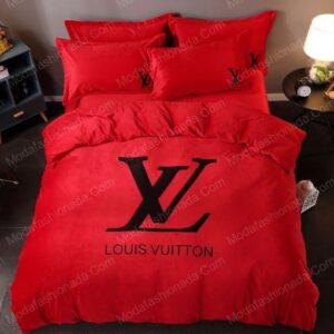 Louis Vuitton Logo Brand Bedding Set Bedroom Home Decor Luxury Bedspread