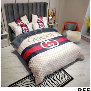 Gucci Logo Brand Bedding Set Bedspread Bedroom Home Decor Luxury