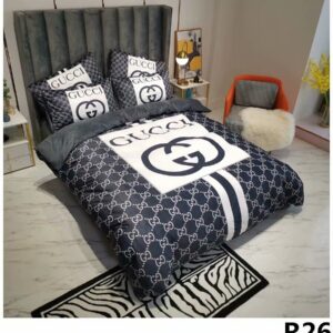 Gucci Logo Brand Bedding Set Bedspread Luxury Home Decor Bedroom