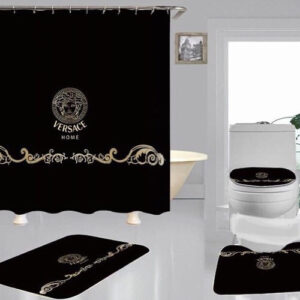 Gianni Versace Black Bathroom Set Luxury Fashion Brand Hypebeast Home Decor Bath Mat