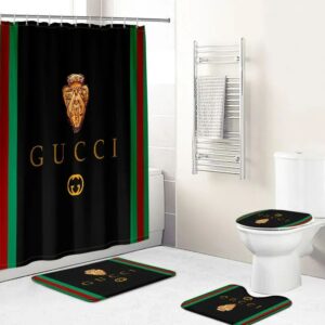Gucci Black Bathroom Set Bath Mat Home Decor Hypebeast Luxury Fashion Brand