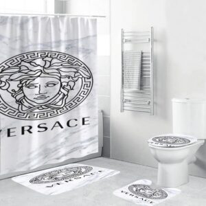 Gianni Versace White Bathroom Set Home Decor Bath Mat Luxury Fashion Brand Hypebeast