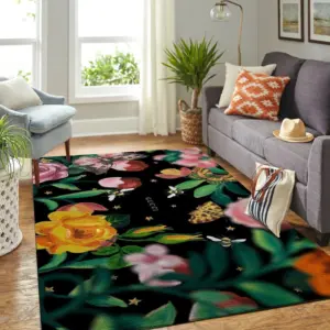Gucci flower Rectangle Rug Luxury Fashion Brand Door Mat Area Carpet Home Decor