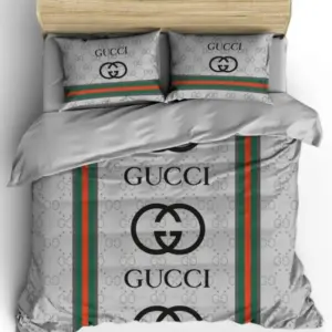 Gucci Logo Brand Bedding Set Home Decor Luxury Bedspread Bedroom