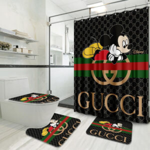 Gucci Mickey Bathroom Set Bath Mat Luxury Fashion Brand Home Decor Hypebeast