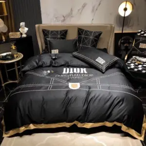 Christian Dior Logo Brand Bedding Set Bedspread Luxury Home Decor Bedroom