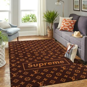 Louis Vuitton Supreme Area Luxury Fashion Brand Rug Door Mat Home Decor Area Carpet
