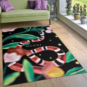 Gucci Snake Area Bed Christmas Luxury Fashion Brand Rug Area Carpet Home Decor Door Mat