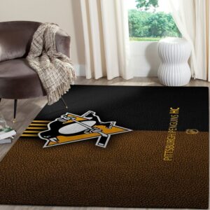 Pittsburgh Penguins Logo Nhl Fn Hockeys Custom Type 7204 Rug Area Carpet Living Room Home Decor