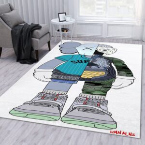 Kaws X Supreme Area For Christmas Bed Luxury Fashion Brand Rug Area Carpet Home Decor Door Mat