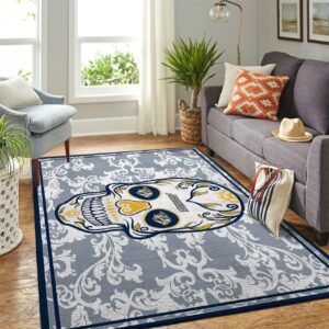 Nashville Predators Nhl Team Logo Skull Flower Type 7760 Rug Area Carpet Home Decor Living Room