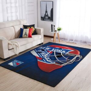 New York Rangers Nhl Team Logo Type 7777 Rug Home Decor Living Room Area Carpet
