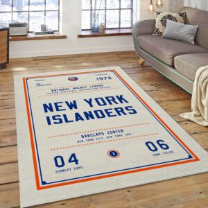 New York Islanders Nhl And Us Type 7787 Rug Area Carpet Living Room Home Decor
