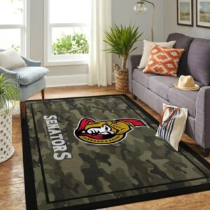 Ottawa Senators Nhl Team Logo Camo Style Custom Type 7826 Rug Area Carpet Living Room Home Decor