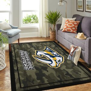 Nashville Predators Nhl Team Logo Camo Type 7847 Rug Home Decor Area Carpet Living Room