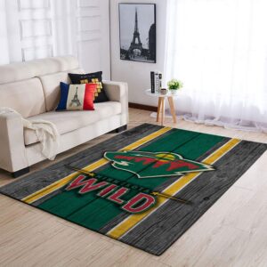 Minnesota Wild Nhl Team Logo Type 7849 Rug Living Room Area Carpet Home Decor