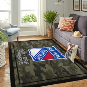 New York Rangers Nhl Team Logo Camo Type 7862 Rug Living Room Home Decor Area Carpet