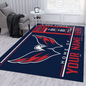 Customizable Capitals Wincraft Personalized Nhl Type 7875 Rug Living Room Home Decor Area Carpet