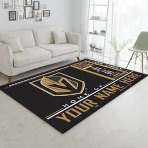 Customizable Vegas Golden Knights Wincraft Personalized Nhl Type 7913 Rug Home Decor Living Room Area Carpet