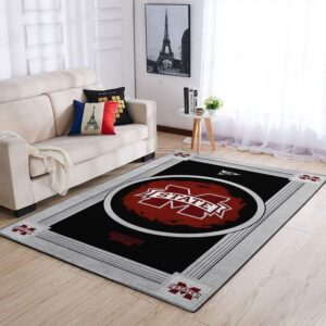Mississippi State Bulldogss Ncaa Football Basketball Team Logo Type 7962 Rug Home Decor Area Carpet Living Room