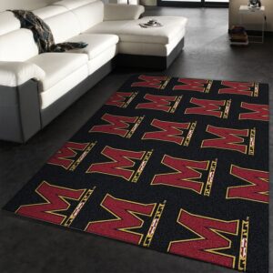 Maryland University Repeating Logo Ncaa Us Type 8348 Rug Home Decor Area Carpet Living Room