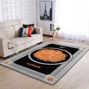 Clemson Tigers Ncaa Team Logos Type 8367 Rug Living Room Area Carpet Home Decor