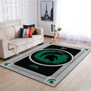 Michigan State Spartans Ncaa Team Logo Nice Type 8379 Rug Home Decor Area Carpet Living Room