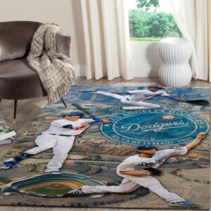 Los Angeles Dodgers Mlb Baseball Team Logo Type 8730 Rug Home Decor Area Carpet Living Room