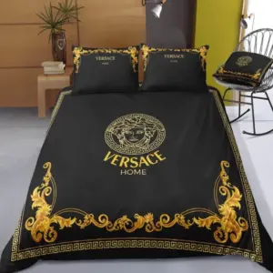 Versace Logo Brand Bedding Set Home Decor Luxury Bedspread Bedroom