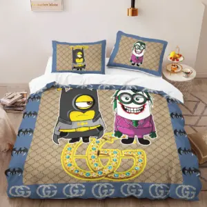 Gucci Minions Batman Jocker Logo Brand Bedding Set Bedroom Home Decor Bedspread Luxury