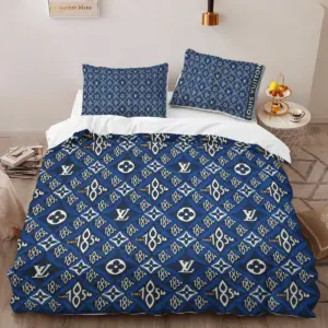 Louis Vuitton Logo Brand Bedding Set Home Decor Bedroom Luxury Bedspread