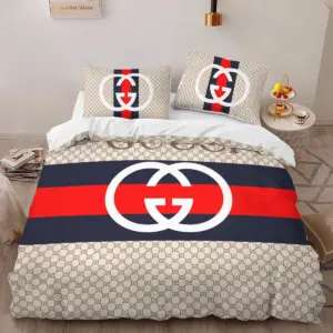 Gucci Louis Vuitton Logo Brand Bedding Set Bedspread Home Decor Luxury Bedroom