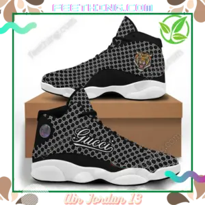 Gucci Tiger Black White Logo Air Jordan 13 Trending Luxury Shoes Fashion Sneakers