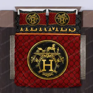 HermใจS Logo Brand Bedding Set Luxury Bedspread Bedroom Home Decor