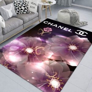 ChanelFlowers Rectangle Rug Area Carpet Home Decor Fashion Brand Door Mat Luxury