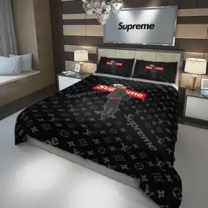Louis Vuitton Supreme Tokyo Logo Brand Bedding Set Bedroom Home Decor Luxury Bedspread