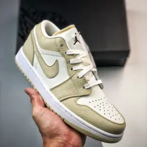 Air Jordan 1 Low Heavy Tan Leather FB7168-121 For Sale
