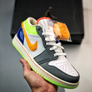 Air Jordan 1 Low Hoops White Coconut Milk-Shadow Green-Laser Orange For Sale