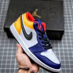 Air Jordan 1 Low White Royal Blue-Yellow 553558-123 For Sale