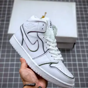 Air Jordan 1 Mid Iridescent Reflective White CK6587-100 For Sale
