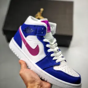 Air Jordan 1 Mid Hyper Royal Hyper Violet-White 554724-451 On Sale